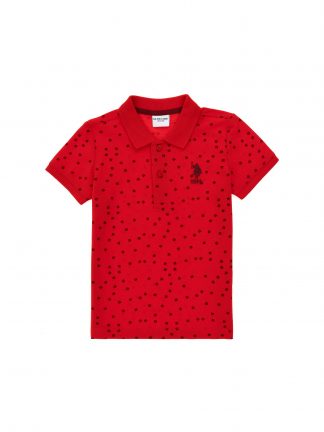 تی شرت پسرانه قرمز یو اس پولو