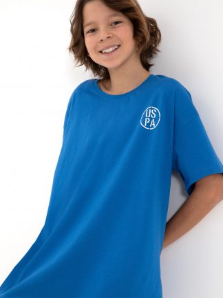 تی شرت پسرانه آبی کوبالت یو اس پولو
