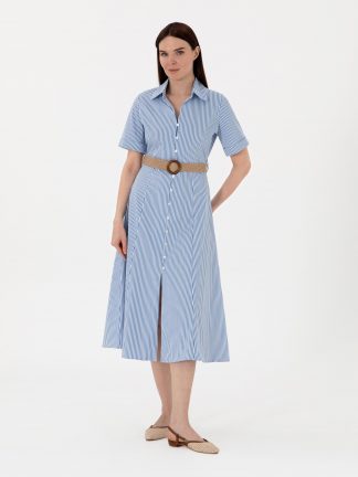 پیراهن زنانه آبی پیرکاردین