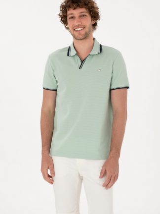 پولوشرت مردانه آبی فیروزه ای یو اس پولو