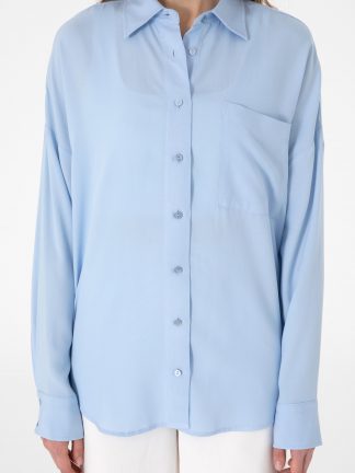 شومیز زنانه آبی روشن پیرکاردین