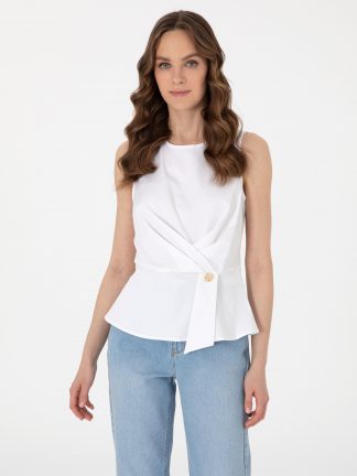 بلوز زنانه سفید پیرکاردین