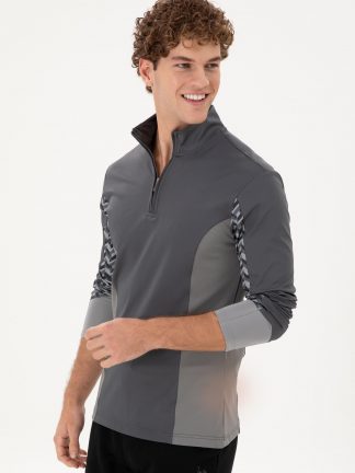 سویشرت مردانه خاکستری تیره یو اس پولو