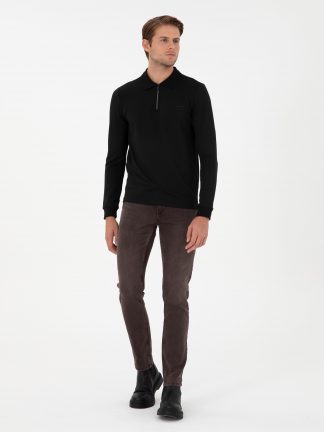 شلوار جین جذب مردانه قهوه ای پیرکاردین