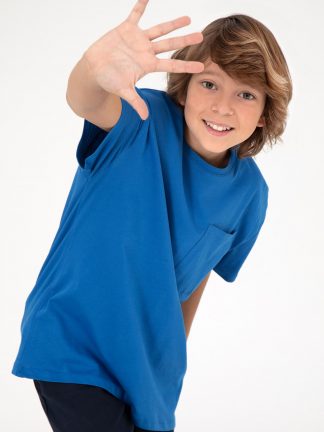 تی شرت پسرانه آبی کوبالت یو اس پولو