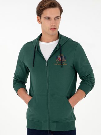 هودی مردانه سبز تیره یو اس پولو