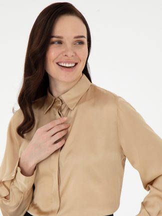 شومیز زنانه بژ پیرکاردین