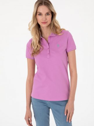 پولوشرت زنانه صورتی روشن یو اس پولو