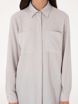 شومیز زنانه خاکستری روشن یو اس پولو