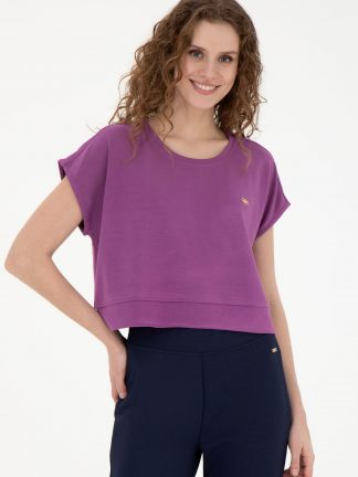 تیشرت زنانه ارغوانی یو اس پولو