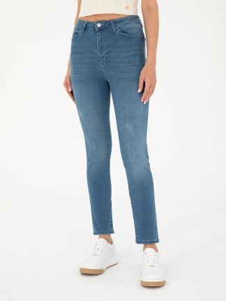 شلوار جین جذب زنانه آبی روشن پیرکاردین