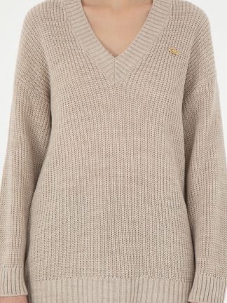 پلیور زنانه طوسی ملانژ یو اس پولو