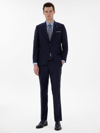 کت و شلوار مردانه سرمه ای پیرکاردین