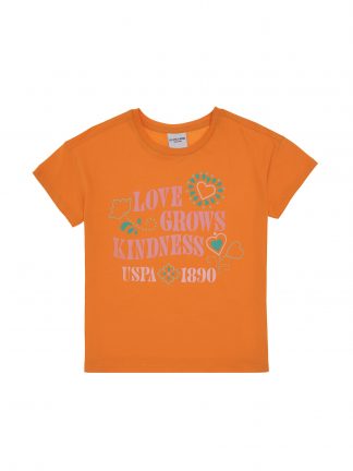 تی شرت دخترانه نارنجی یو اس پولو