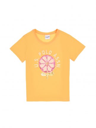 تی شرت دخترانه خربزه ای یو اس پولو
