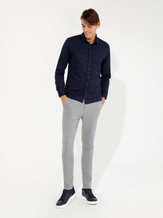 شلوار کتان مردانه خاکستری روشن پیرکاردین