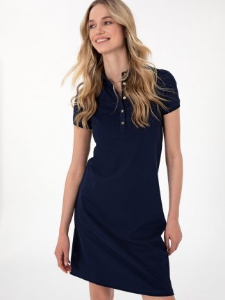 پیراهن و لباس مجلسی زنانه سرمه ای یو اس پولو