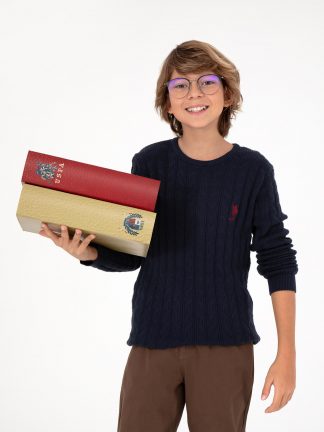 پلیور پسرانه سرمه ای یو اس پولو