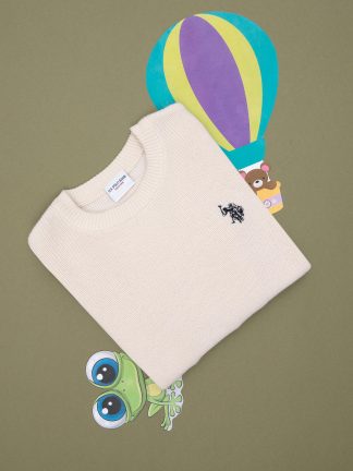 پلیور دخترانه کرم یو اس پولو