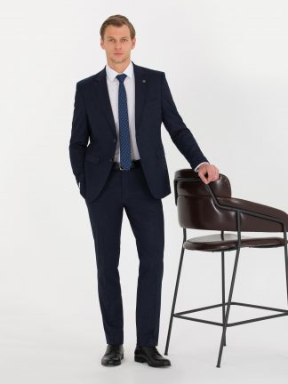 کت و شلوار مردانه سرمه ای پیرکاردین