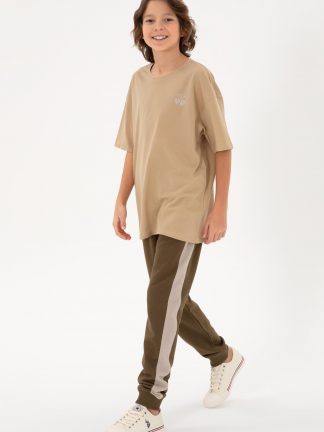 شلوار راحتی پسرانه خاکی روشن یو اس پولو