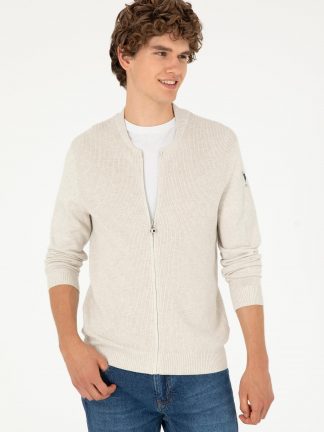 ژاکت مردانه طوسی ملانژ یو اس پولو