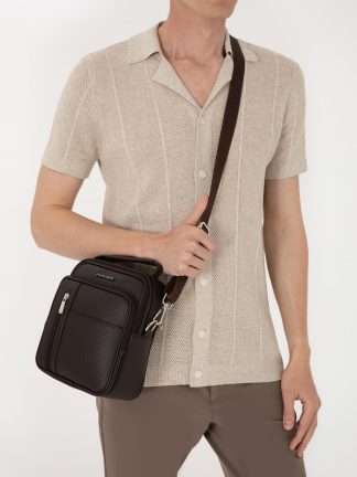 کیف مسنجر مردانه قهوه ای پیرکاردین