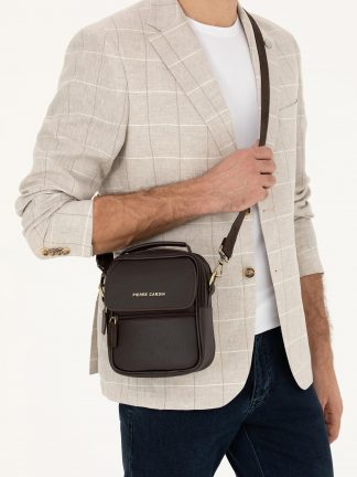 کیف مسنجر مردانه قهوه ای پیرکاردین