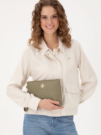 کیف دستی زنانه خاکی روشن یو اس پولو