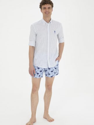 مایو مردانه آبی روشن یو اس پولو