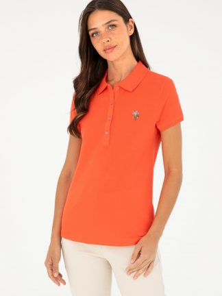 پولوشرت زنانه گل انار یو اس پولو