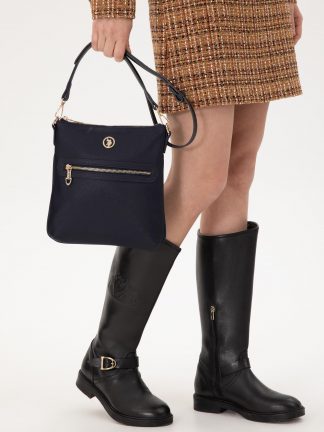 کیف دوشی زنانه سرمه ای یو اس پولو