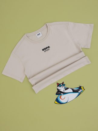 تی شرت پسرانه خاکستری روشن یو اس پولو