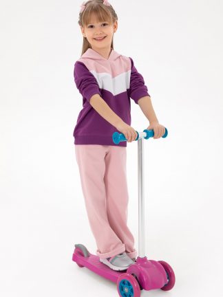 شلوار راحتی دخترانه صورتی یو اس پولو