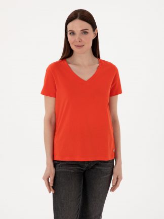 تیشرت زنانه قرمز پیرکاردین