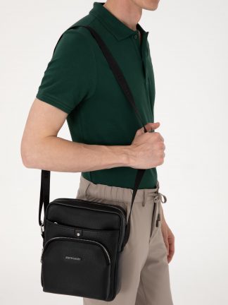 کیف مسنجر مردانه مشکی پیرکاردین