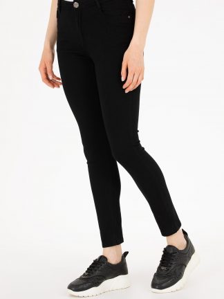 شلوار کتان زنانه مشکی یو اس پولو