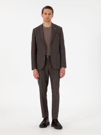 کت و شلوار مردانه قهوه ای پیرکاردین