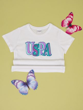 تی شرت دخترانه سفید یو اس پولو