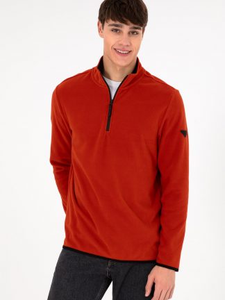 سویشرت مردانه آجری یو اس پولو