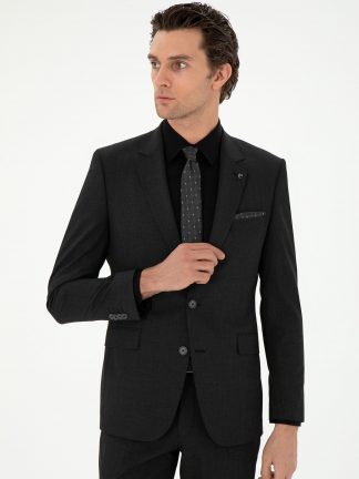 کت و شلوار مردانه خاکستری تیره کاشارل