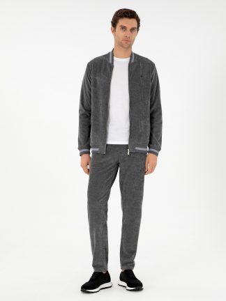 شلوار راحتی مردانه خاکستری تیره کاشارل