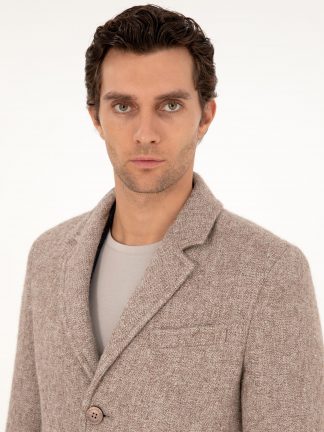 پالتو مردانه قهوه ای روشن کاشارل