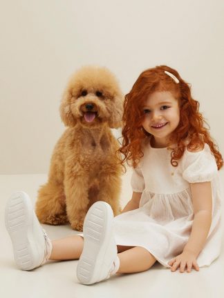 پیراهن دخترانه سفید یو اس پولو