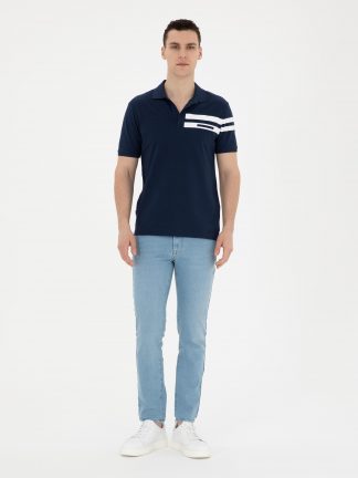 شلوار جین جذب مردانه آبی روشن پیرکاردین