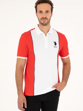 پولوشرت مردانه قرمز یو اس پولو