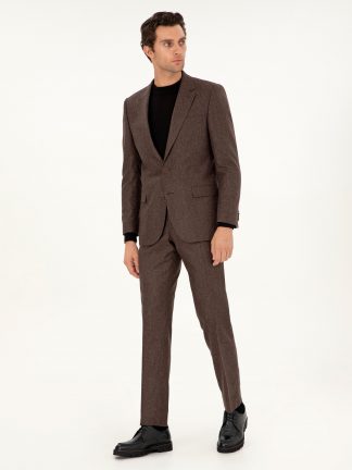 کت و شلوار مردانه قهوه ای کاشارل