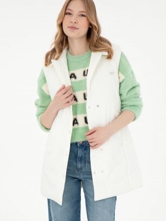 جلیقه زنانه کرم یو اس پولو