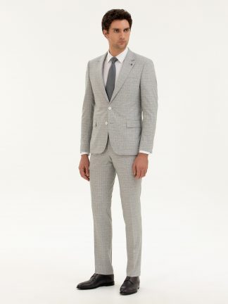 کت و شلوار مردانه خاکستری روشن کاشارل