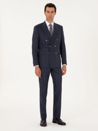 کت و شلوار مردانه آبی کاشارل